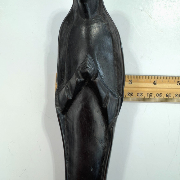 Ebony Madonna Virgin Ebony Wood Statue Art Carved Figure Sculpture Tribal 11" - Picture 13 of 14